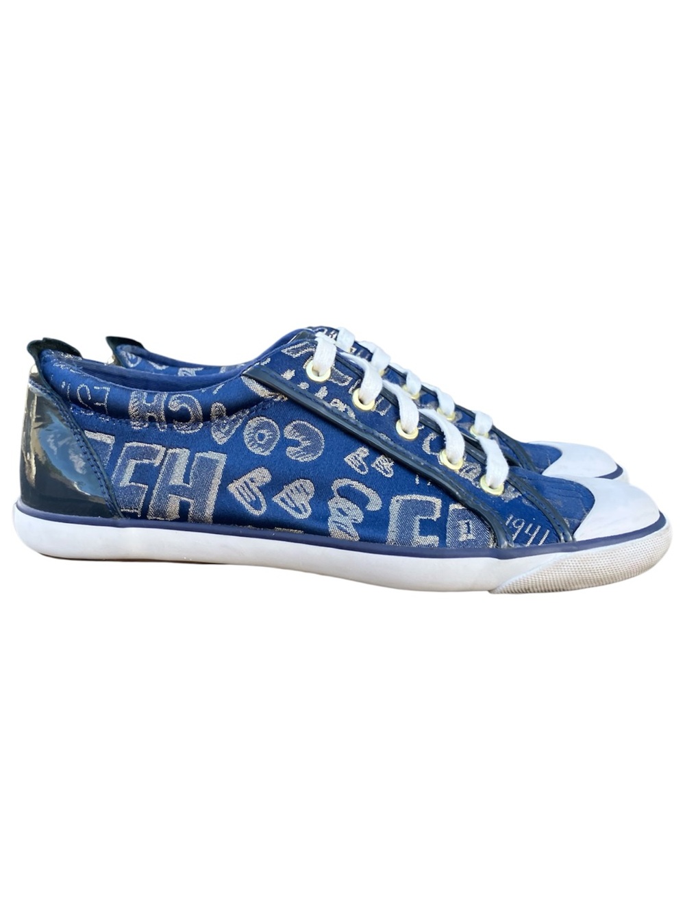 Coach Barrett Poppy Canvas Sneakers 11 Blue Gold Wristlet Wallet 1941 Bundle REA - Picture 5 of 16